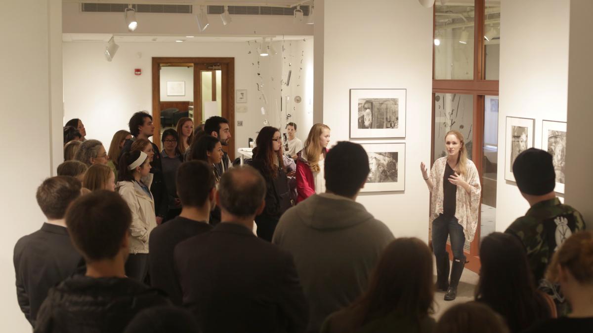 Students in Cantor Art Gallery