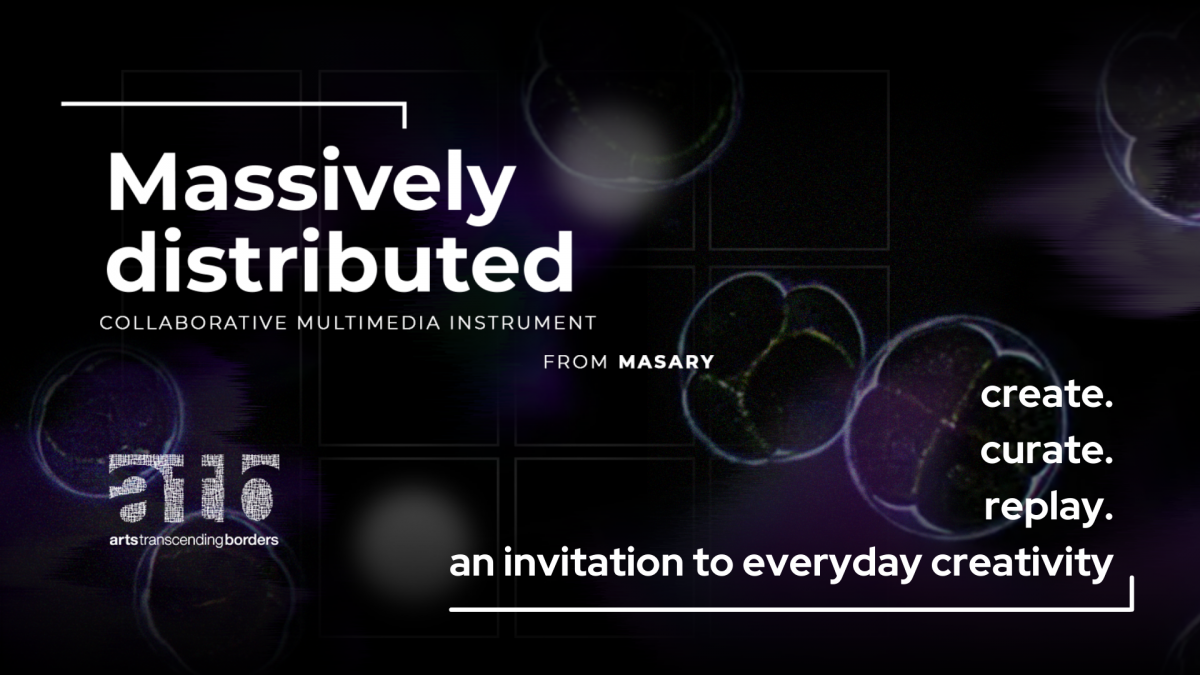 Altered image of sea urchin cells with the text Massively Distributed