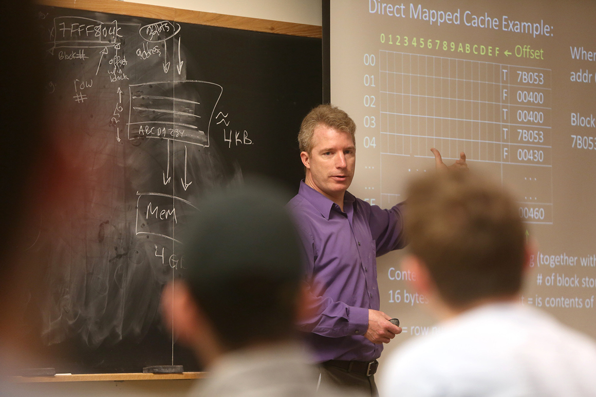 Professor teaching a class