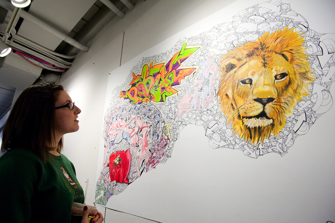 Student looking at atwork