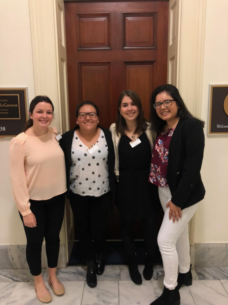 CBL Interns in front of Jim McGovern's congressional office door.