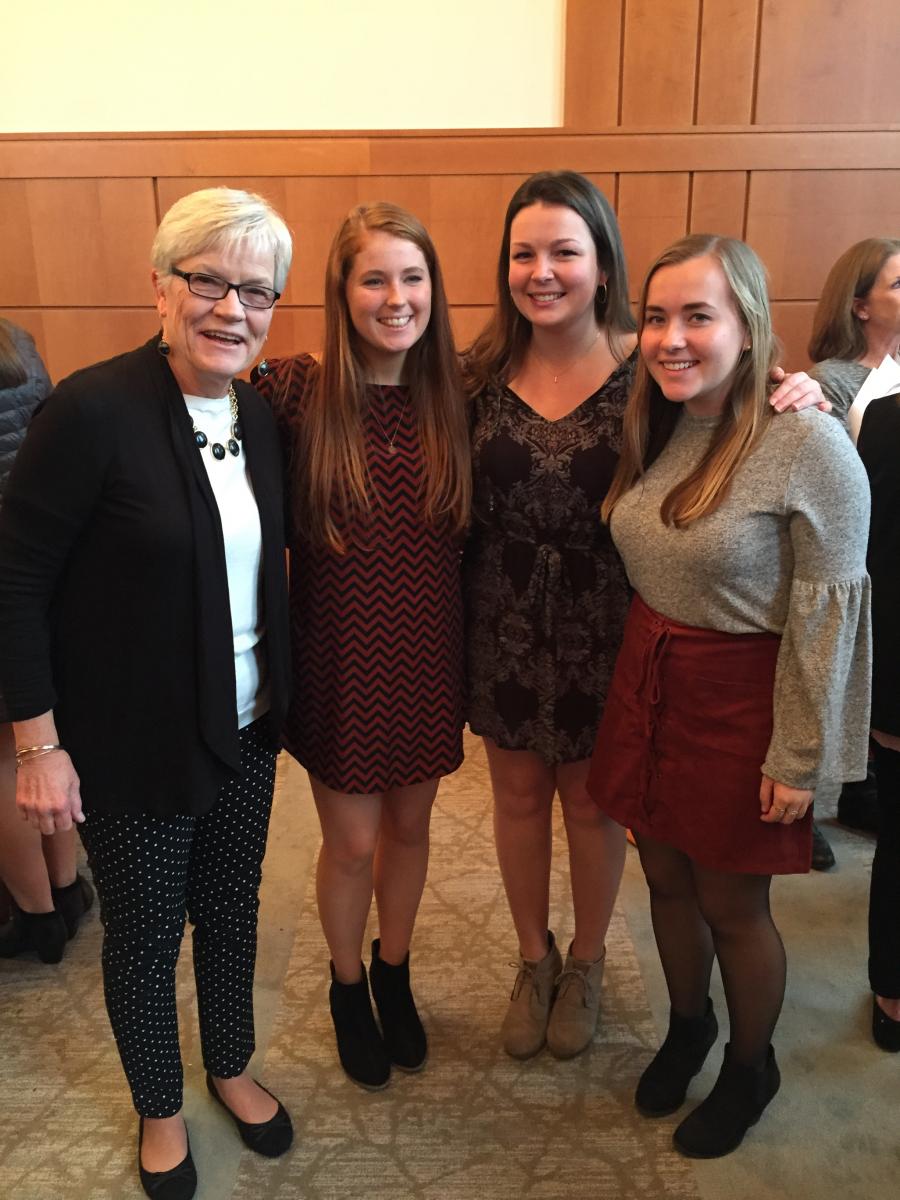 Prof. Ginny Ryan and CBL interns at ASN ceremony.