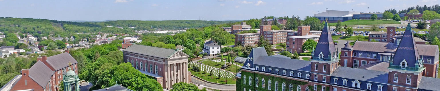 aerial photo of Fenwick Hall, admissions & aid office