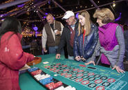 Inauguration celebration with students taking place on Kimball Quad.