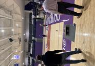 Teams playing cornhole