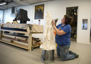 Working in the scene shop.