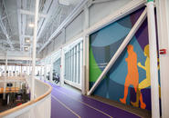 Suspended jogging track inside The Jo