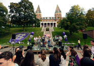 SCONE plays with Fenwick Hall in the background. Photo by Tom Rettig