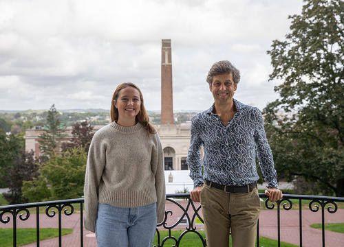 Maggie Hartnett '23 and Professor David Karmon