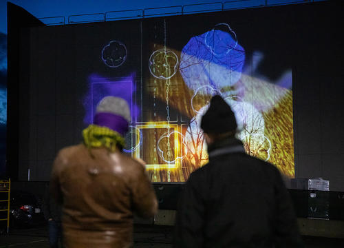 Students attend the "Massively Distributed" event hosted by Arts Transcending Borders in spring 2021.