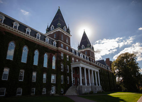 Sun above Fenwick Hall