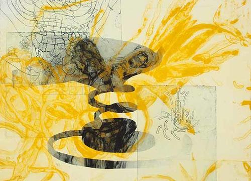 Degree of Impact, 2017. Polymer plate, etching, and stencil