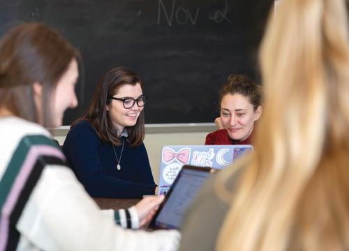 students at a planning meeting