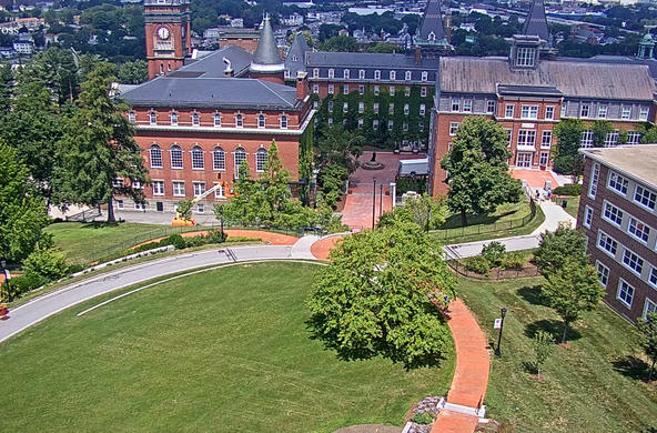 Aerial view of Hogan Courtyard 