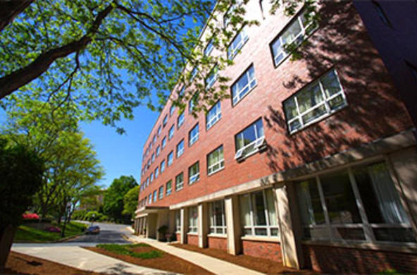 exterior view of loyola hall
