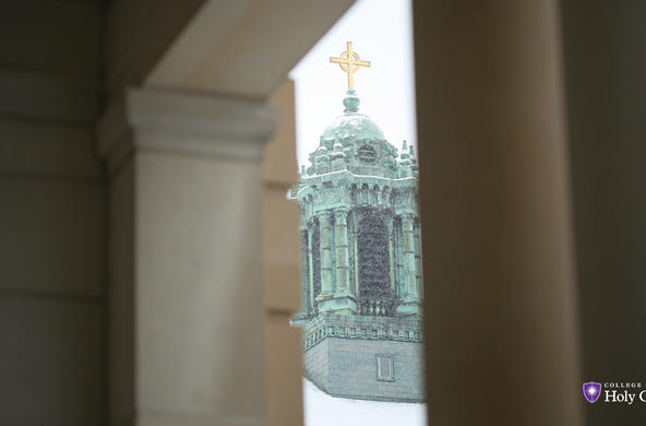 photo of a cupula with a dusting of snow