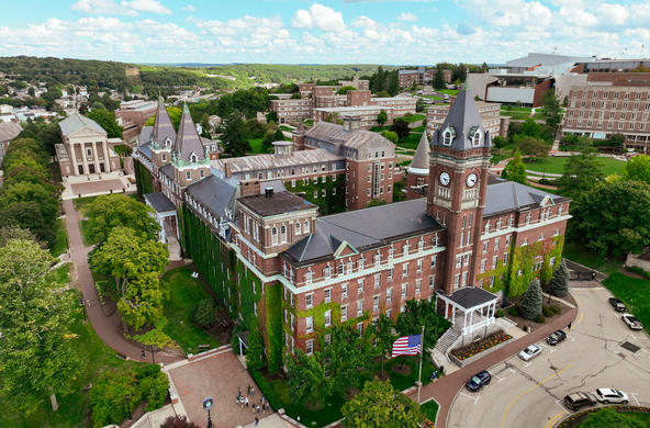 overhead shot of Fenwick and O'Kane Halls