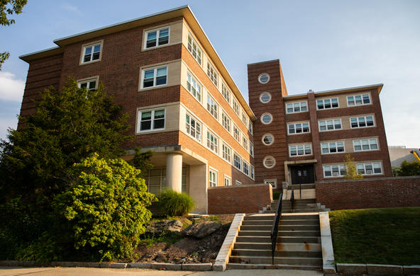 A photo of a residential hall on a sunny day.