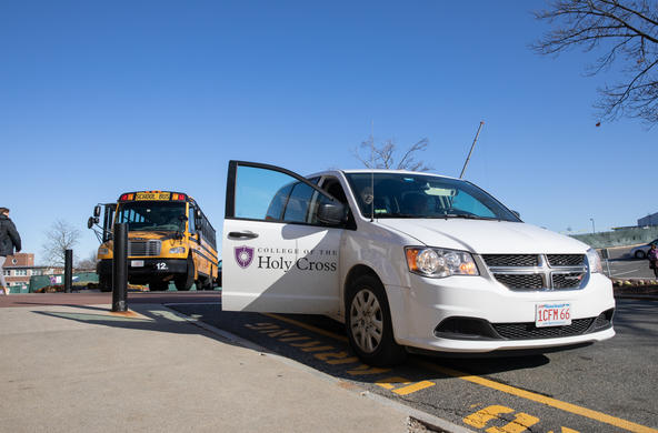 Holy Cross shuttle bus.