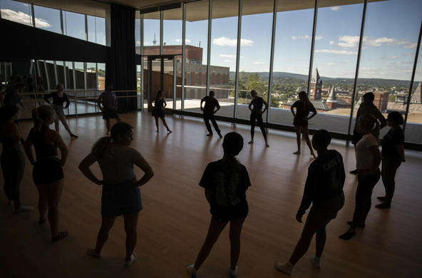 View of the City of Worcester from the Alden Trust Performance Studio.