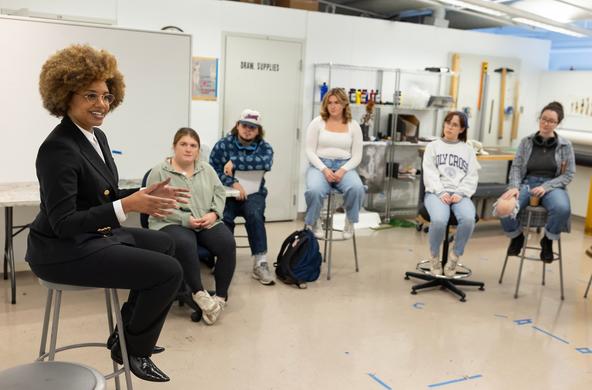 Visting Professor Frazier and artist in residence lectures at the Prior Performing Arts Center