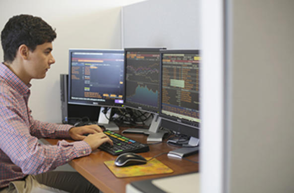 Student at a computer