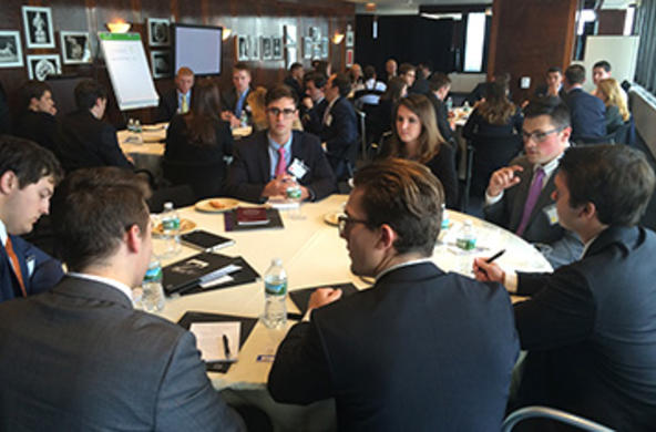 Students around a table