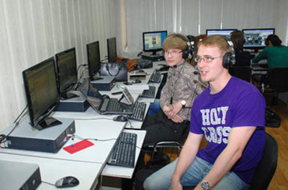 two students at a computer