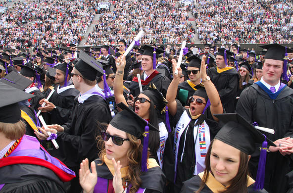 students at Commencement Exercises 