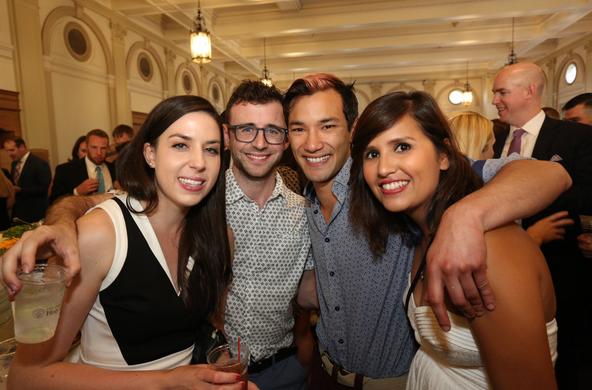 young alumni posing during reunion