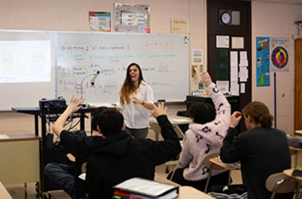 student teacher in classroom