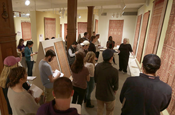 students in cantor art gallery