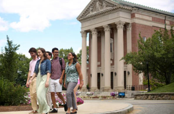 students walking in the background 