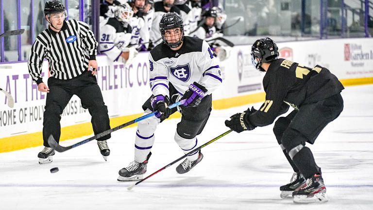 students playing hockey