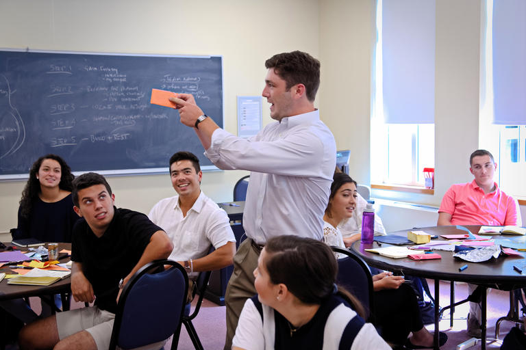 Students at a table