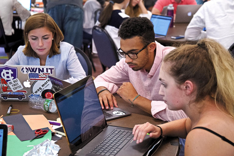 Students at a table