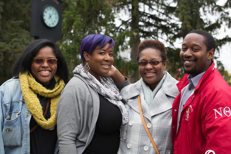 A student and her family.