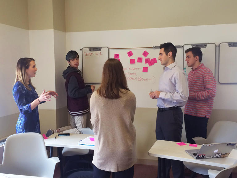 Students brainstorming