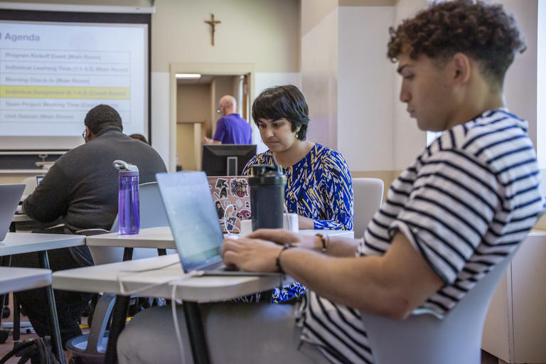 Student working together