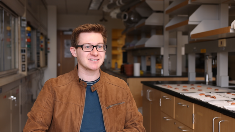 Holy Cross senior Charlie Cassidy sits for an interview