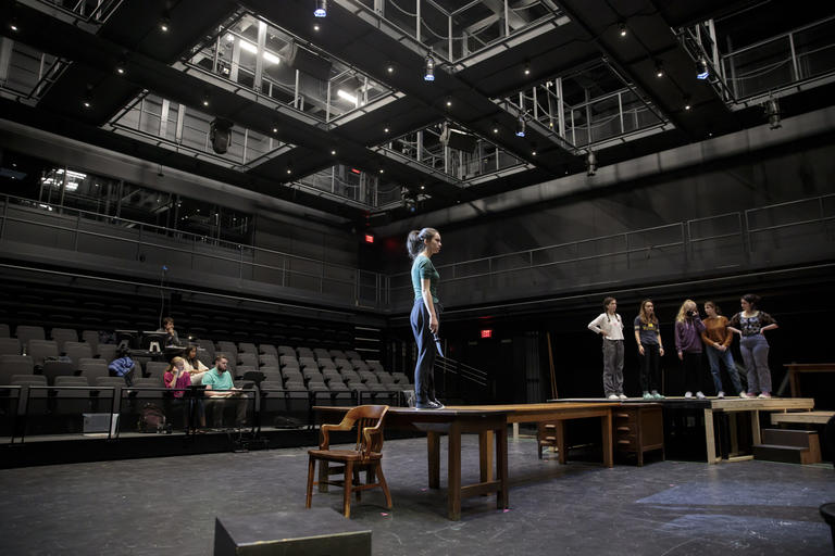 Rehearsal in the Boroughs Theatre.