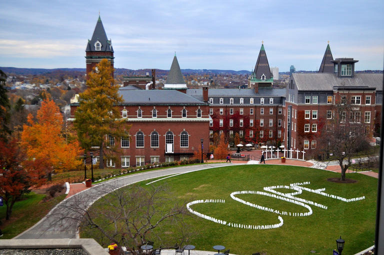 lanterns spell out "Cope" on the Hogan oval