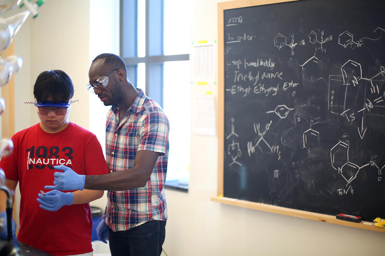 Professor and a student in a lab