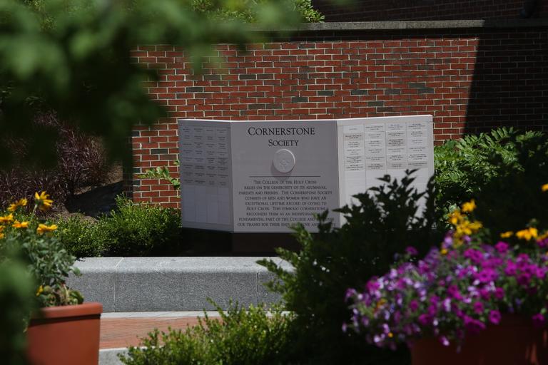 Commemorative plaque outdoors