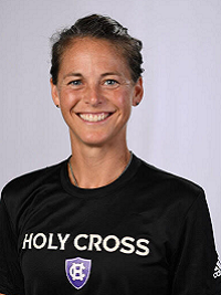 headshot lindsay jackson field hockey coach woman wearing a black HC athletic shirt