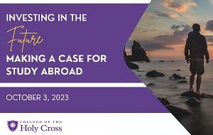 Webinar title with image of student standing on a rock looking at water